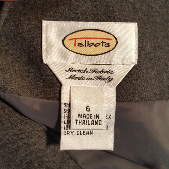 Talbots Grey Wool Pencil Skirt with Front Pockets - Picture 3 of 8
